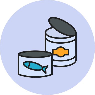 Konserve yemek ikonu. Web için basit illüstrasyon simgesi