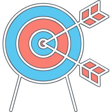 Oklu ağ simgesi olan hedef basit illüstrasyon