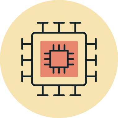 İşlemci. Web simgesi basit tasarım 
