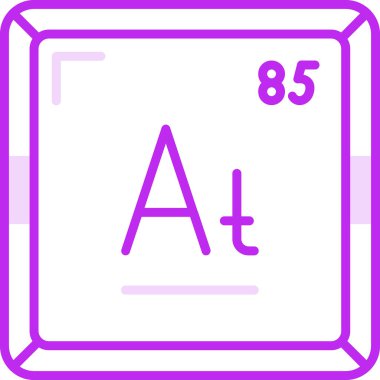 Astatin modern simgesinin vektör illüstrasyonu                      
