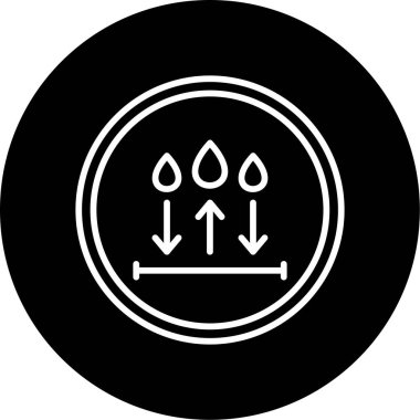 Su direnci çizgisi simgesi. Su geçirmez sembol kavramı beyaz arkaplanda izole edilmiş. Vektör illüstrasyonu