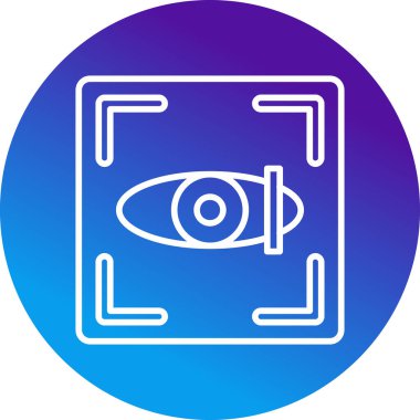 Göz Tarama Ağı simgesi, vektör illüstrasyonu. Tarama çerçevesi vektör ana hatları işaretli dijital göz