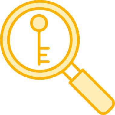 Anahtarlı büyüteç, vektör illüstrasyonu basit tasarım