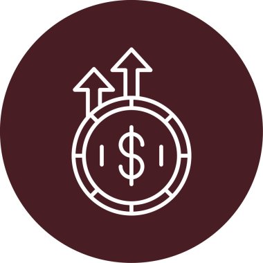 Enflasyon konsepti, dolar işareti, vektör çizimi