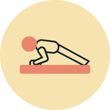 İnsanoğlu egzersiz yapıyor, spor simgesi, vektör 