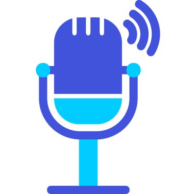 Canlı Podcast ikon vektör çizimi