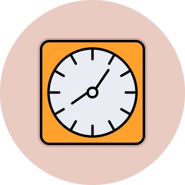 Duvar saati. Web simgesi basit illüstrasyon