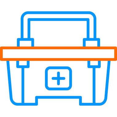 İlk Yardım Kiti tıbbi ikon vektör çizimi