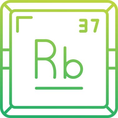 Rubidium modern simgesinin vektör illüstrasyonu                      