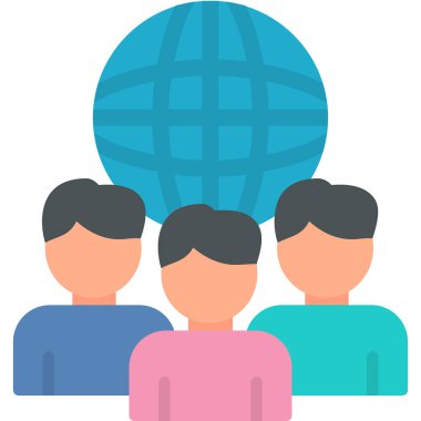 Uluslararası ilişkiler simgesi, vektör illüstrasyonu basit tasarım