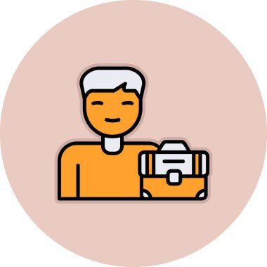 Erkek çalışan simgesi, vektör illüstrasyonu basit tasarım