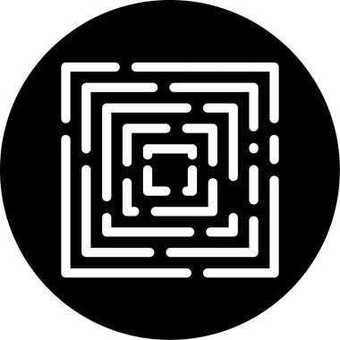 Labirent, labirent, ikon vektör illüstrasyonu