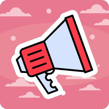 megafon web simgesi, vektör çizim 