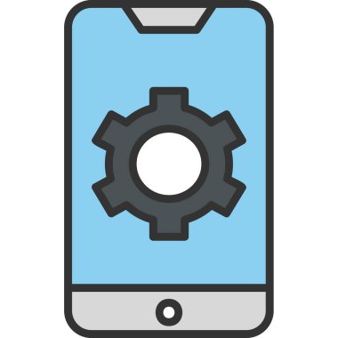 Mobil Ayarlar web simgesi, vektör illüstrasyonu 