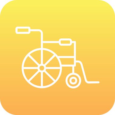 Tekerlekli sandalye web simgesinin vektör çizimi