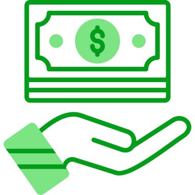 Gelir. Web simgesi vektör illüstrasyonu