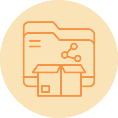 Dropbox ve depolama simgesi, vektör illüstrasyonu 