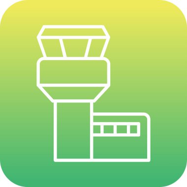 Uçuş Kontrol Kulesi web simgesi, vektör illüstrasyonu 