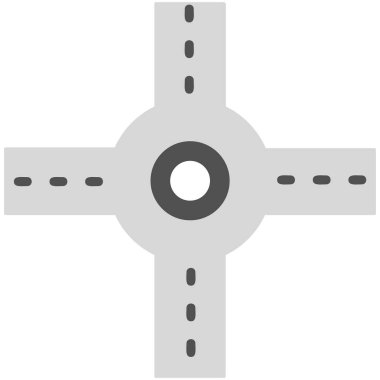 Crossroad simgesi, vektör illüstrasyonu basit tasarım