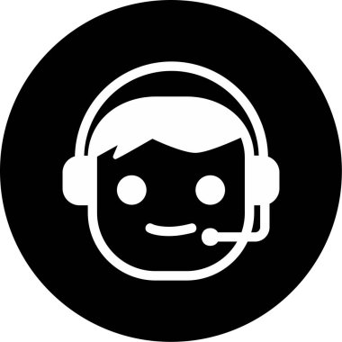 Çağrı Merkezi, operatör simgesi vektör çizimi