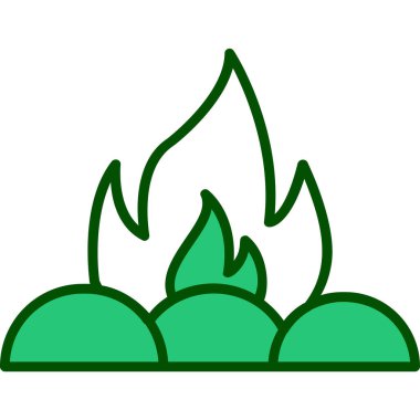 Kamp ateşi simgesi, vektör illüstrasyonu, düz tasarım 