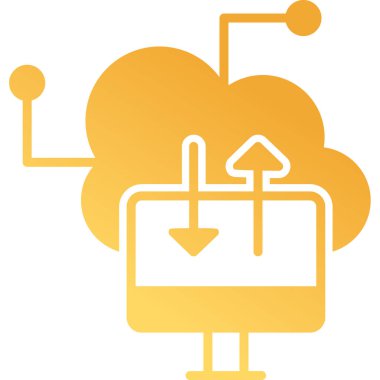 bulut hesaplama web simgesi vektör illüstrasyonu 