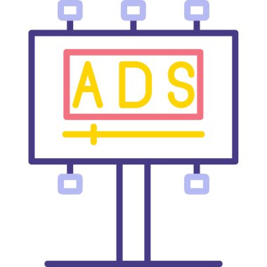 Reklam panosu simgesi, vektör illüstrasyonu basit tasarım