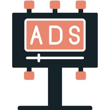 Reklam panosu simgesi, vektör illüstrasyonu basit tasarım