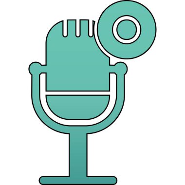 mikrofon simgesi, vektör illüstrasyonu basit tasarım