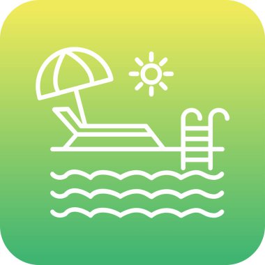 yüzme havuzu ikonu vektör illüstrasyonu