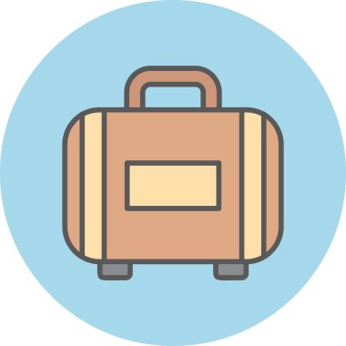 Bavul web simgesi, vektör çizim