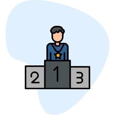 Başarı simgesinin vektör çizimi, düz tasarım 