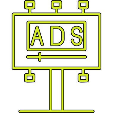 Reklam panosu simgesi, vektör illüstrasyonu basit tasarım