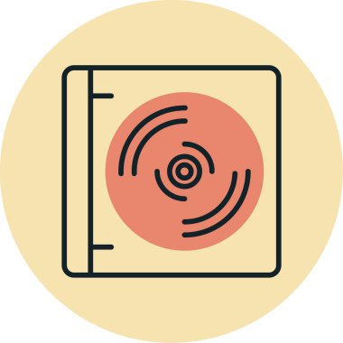 CD mi? Web simgesi basit illüstrasyon                