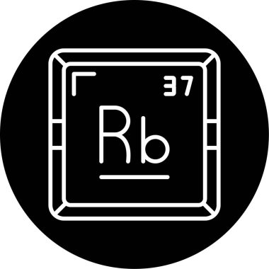 Rubidium modern simgesinin vektör illüstrasyonu                      