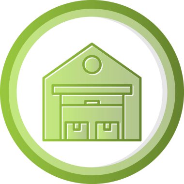Depo binası. Web simgesi basit illüstrasyon