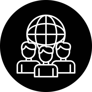 Uluslararası ilişkiler simgesi, vektör illüstrasyonu basit tasarım