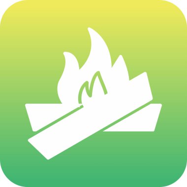 şenlik ateşi simgesi, ağ basit illüstrasyon