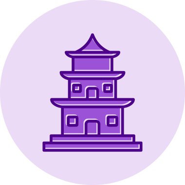 Tapınak binası Web simgesi basit illüstrasyon