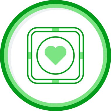 Kalp yassı simgesi, vektör illüstrasyonu