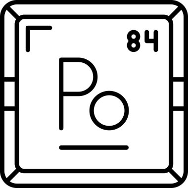 Polonyum modern simgesinin vektör çizimi                      