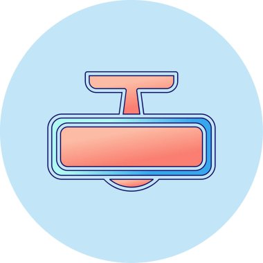 Arka Ayna modern simgesinin vektör illüstrasyonu                        