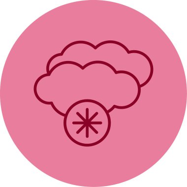 Bulutların ve kar tanesi simgesinin vektör çizimi 