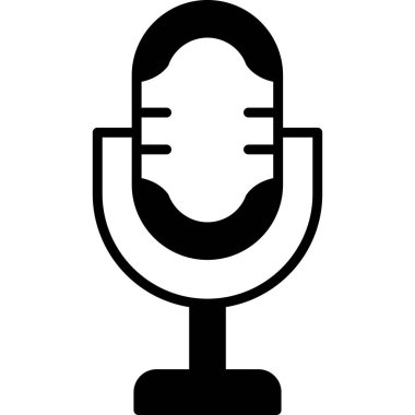 Retro mikrofon simgesi, vektör çizim 