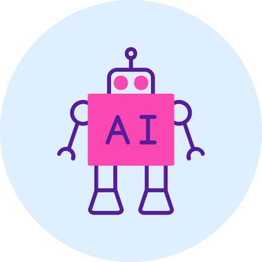 Ai Robot Web simgesi, vektör illüstrasyonu 