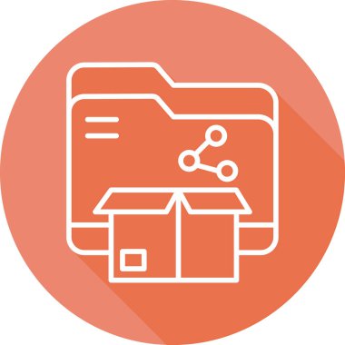 Dropbox ve depolama simgesi, vektör illüstrasyonu 