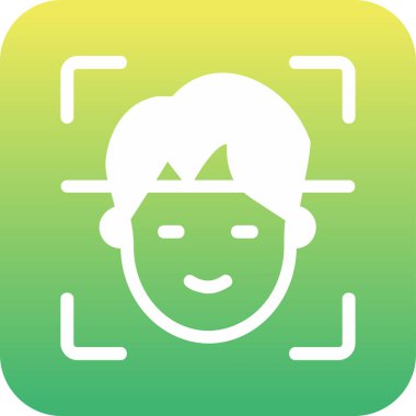 Yüz Tanıma vektör simgesi izole edildi. Yüz logosu taranıyor.