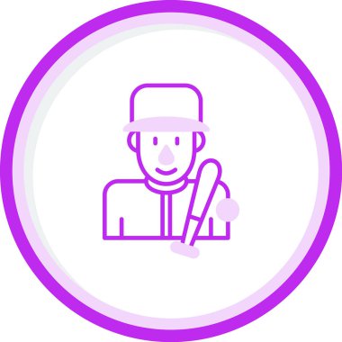 beysbol oyuncusu simgesi, web basit illüstrasyon