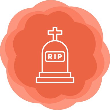 Mezar. Web simgesi basit illüstrasyon