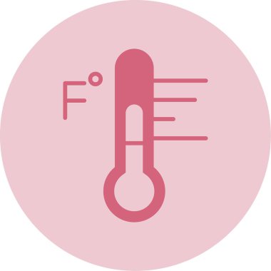 Fahrenheit Derece ile termometre simgesi, vektör illüstrasyonu